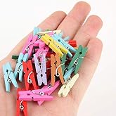 Renkli Dekoratif Fotoğraf Alb&uuml;m Mini Ahşap Mandal ~100 adet