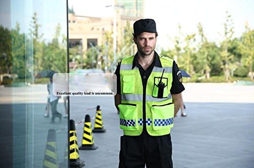 BEISHUO Zipper Mesh Breathable Reflective Safety Vest with Multi-Pockets for Sports,Outdoor Activities，Work or Road Construction