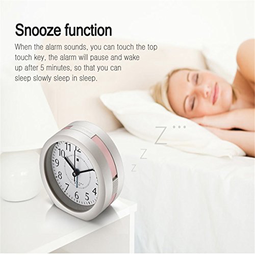 AUDEW Musik Wecker Mit Nachlicht Stille Kreativer Wecker Lazy Student Nachtlicht Wecker rosa - 3