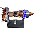 Funwetrike Turbofan Aircraft Engine That Works, TRENT 900 Simulated Functional Turbofan Aircraft Engine Model with LED Light, Physical Experiment Model Gifts (Rechargeable Version/50+PCS)