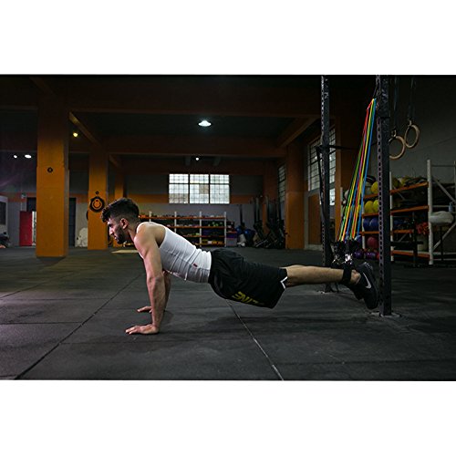 Set aus 5 Resistance Bands Widerstandsbänder Fitnessbänder Resistance Straps mit Handgelenk, Resistance Tube für Männer & Frauen für Yoga, Pilates, Physio,Workout für Heimfitness Reisen Fitness - 7