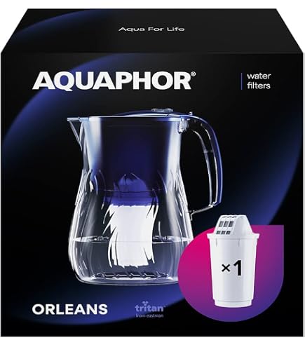 AQUAPHOR Provence – Filtre à Eau De Table 4,2 L Effet Verre Noir – Réduit Calcaire, Chlore & Métaux Lourds + Magnésium