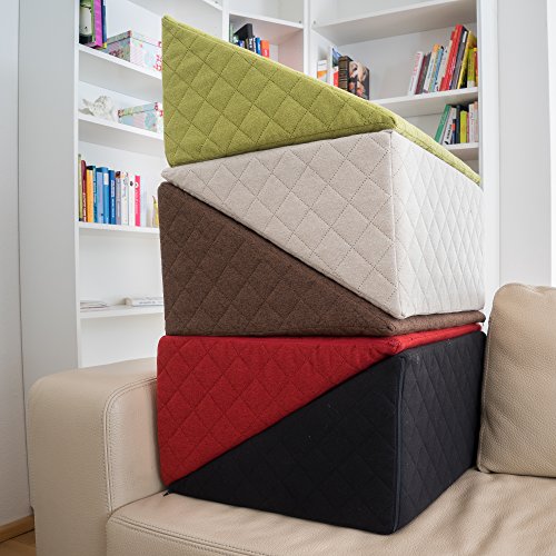 Sabeatex® Rückenkissen, Keilkissen für Couch und Sofa, Lesekissen für bequemes Sitzen. 5 Unifarben für trendiges Wohndesign. Louge-oder Palettenkissen Größe 60 cm x 50 cm x 30 cm (Beige / Natur ) - 6