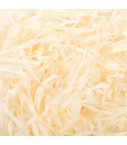 HXJDAM 300 g vulmateriaal, wit en goud, versnipperd papier voor geschenkdoos, geschenkdoos, vulmateriaal
