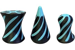 Triformia 3Pcs Glow-in-the-Dark Impossible Fidget Toys, 3D Printed Spiral Design, ADHD Autism Sensory Stress Relief Desk Toys, Unique Gifts for Kids & Adults (Glow In the Dark Blue)