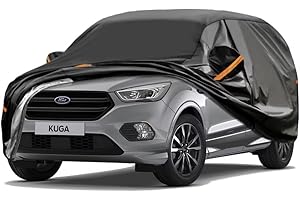 GUNHYI 7 Layers Heavy Duty Suv Car Cover Waterproof 100%, Custom Fit For Ford Kuga 2012-2024, All Weather Outdoor Car Cover Sun Rain Dust Protection, With Zip And Cotton Lined, Black