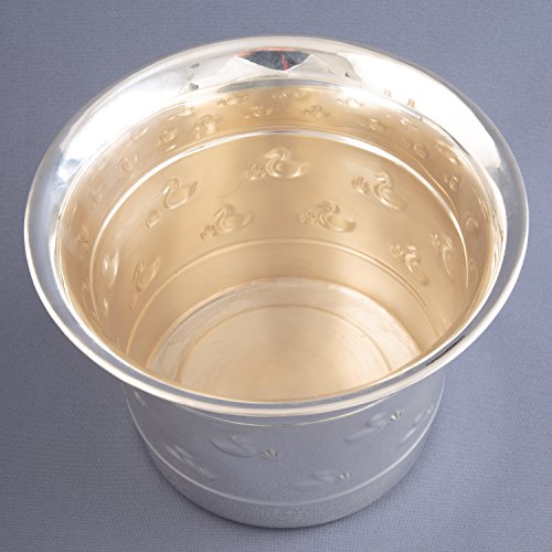 Blumentopf Silber Übertopf Enten-Prägung Messing 21cm Ø – Rosemarie Schulz - 5