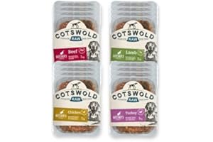 Cotswold RAW Butchers Block 80/10/10 Mince Adult Raw Dog Food, BARF Premium British Meat Raw Food for All Dogs, Frozen Dog Meal, Mixed Box - 8kg