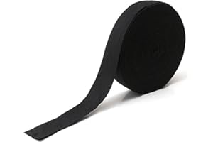 RUNFENG Cinghia in cotone 20 mm, 10 m, nastro a spina di pesce in twill, cinghia per cucire, rotolo di nastro, artigianato fai da te, lavori a maglia, accessori per artigianato, hobby creativi, cucito (nero)