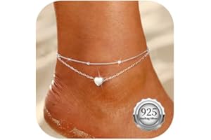 Kenivira Cavigliera Argento 925 Donna Oro Regolabile Multistrato Cavigliere Impermeabili Cavigliera Donna Gioielli Da Spiaggia