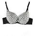 Produktbild VENMO Damenmode Neuer Punk Lady Goth Silberbesetzter BH Sport BH Gepolstert Elastizität Bustier BH ohne Bügel Comfort Atmungsaktiv Sports Bra Top Yoga Sport-BH Sport Bustier (Sexy Weiß, L)