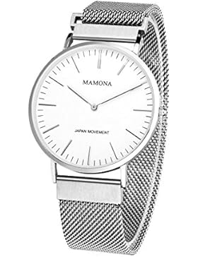 MAMONA Uhr Herren Milanese Loop Armband mit Ineinandergreifendem Band und Spielraum zu verkaufen G3881WT