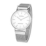 MAMONA Uhr Herren Milanese Loop Armband mit Ineinandergreifendem Band und Spielraum zu verkaufen G3881WT