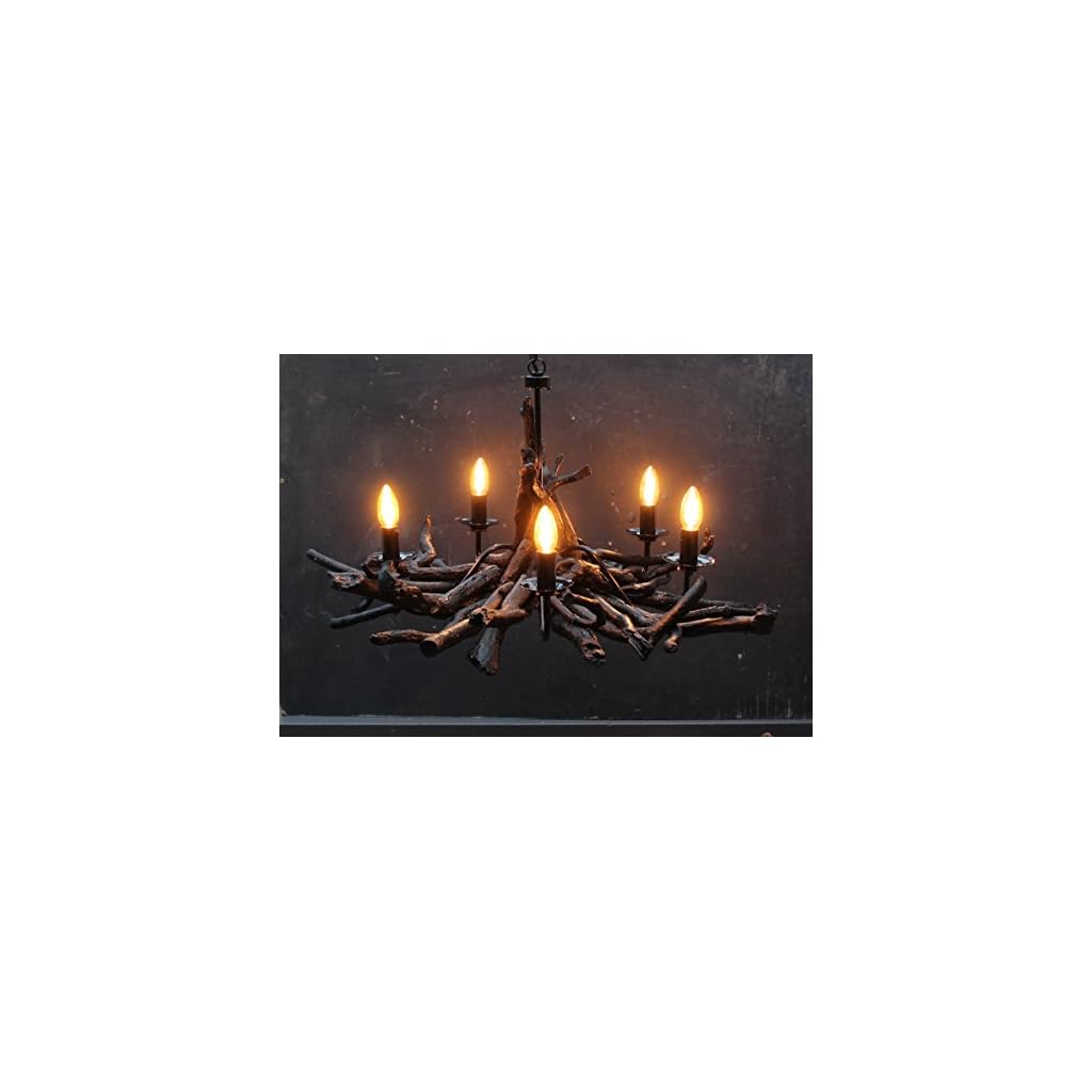Ceiling Lighting Handmade Products Black Driftwood Chandelier