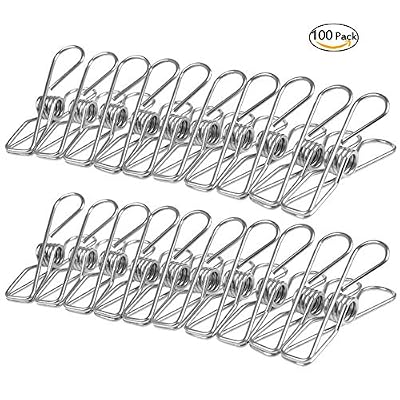 Ruesious Pinces à Linge INOX 100 pièces Pinces incassables Inusable ne Rouille Pas Pinces