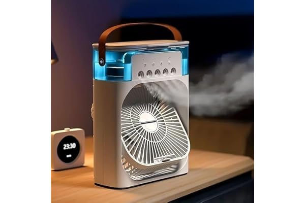 Invirouy Portable Mini Cooler Rechargeable Air Conditioner Water Cooler Small AC for Office, Home Cooling, Summer Fan USB Compatible 3 Fast Speed (Multi colour)