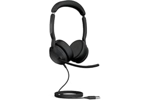 Jabra Evolve2 50 - Kabelgebundenes Stereo-Headset Air Comfort - Mikrofone mit aktiver Geräuschunterdrückung (ANC) - für MS Teams Zertifiziert, mit Anderen Plattformen kompatibel - Schwarz