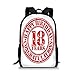 Produktbild School Bags 18th Birthday Decoration,Vintage Happy Birthday Sweet Eighteen Stamp Icon Image Print,Red and White for Boys&Girls Mens Sport Daypack