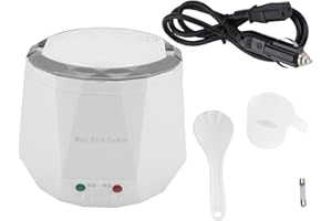 PSSOPP Vaporizador Portátil Multifuncional para Alimentos, Mini Olla Eléctrica de 1,6 L para Uso en Camiones, Ollas Arroceras de 24 V Y 140 W, Pequeños Electrodomésticos(Blanco)