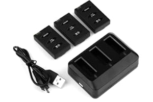 Yangers Parrot MiniDrones koncentrator ładowarki + 3-pak baterii 3,7 V 600 mAh, 3-portowa ładowarka USB do skakania Sumo Rolling Spider Swing Mambo Airborne akumulator hydrofoliowy