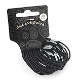 Set of 30 Black Thin Hair Elastics Bobbles Hair Bands
