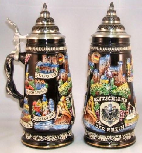 BSG36-307SR Handcrafted Rhein Rhine River Valley LE German Stoneware Beer Stein