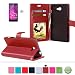 Produktbild Für Sony Xperia M2/M2 Aqua Leder Brieftasche Hülle Case Flip Cover - Funyye [Dunkelrot Solide Farbe] Magnetic PU Ledertasche Hüllen Flip Cover Telefon-Kasten Handyhülle Bookstyle Wallet Brieftasche Card Slot Handycase Für Sony Xperia M2/M2 Aqua,Wallet Case Flip Cover Hüllen Schutzhülle Etui Ledertasche Lederhülle mit Standfunktion Kartenfächer Für Sony Xperia M2/M2 Aqua + 1 x Frei Displayschutzfolie
