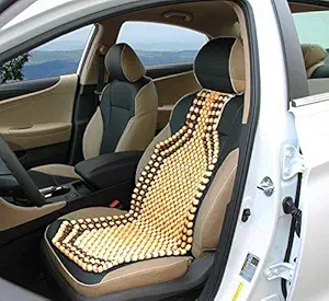 Auto Oprema SW Bead Car Seat Wooden Cover Pad for Acupressure Sitting (Cream)