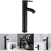 NEWFUN Bathroom Faucet Black, Matte Retro High Platform Tap, Bathroom Sink is Anti-rust, Anti-Wear, Cold and Hot Water Availa