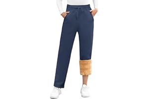 UMIPUBO Pantalon Jogging Polaire Femme Hiver Chaud Sportswear Pantalons Coton Doublé en Sherpa Pants de Cordon de Serrage Sweatpants avec 2 Poches