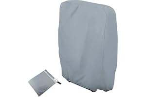 OKUGAIYA Protective Cover for Folding Lounger, Garden Lounger, Dustproof, Waterproof, UV Protection, 210D Oxford for Recliner Chair, W71 × H110 cm (Grey)