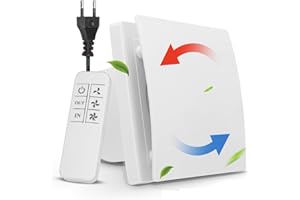 Gxpjycfob VMC Salle de Bain,100mm 130m³/h Calme Extracteur d'air Salle de Bain avec Télécommande, 2 Directions, 3 Vitesses, Puissante Ventilation, pour Salle de Bain, Cuisine, WC, Garage