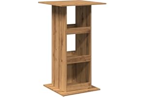 vidaXL Mesa Alta Bar con almacenaje Madera Roble artisian 60x60x102 cm, Mesa de Bar, mesita de Bar, Mesa Alta de Cocina, mesas de Bar, Mesa de Pub