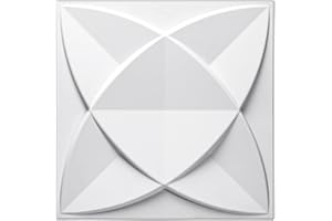 Art3d Pannelli decorativi in PVC strutturati 3D per interni da parete in soggiorno, camera da letto in bianco, confezione da 33 piastrelle, 2,97 mq