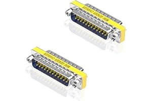 iYueMps Adaptateur DB25 mâle vers mâle, changeur de Genre RS232 D-SUB 25 pin connecteurs pour Transfert de données -2pcs