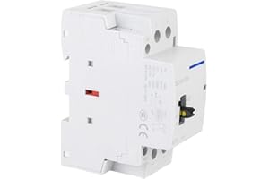 DEMERAS Contattore domestico BCH8-63M, contattore AC 230V 2P 63A 2NO 2NC 1NO1NC Contattore modulare per montaggio su guida DIN con interruttore di controllo manuale