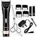 Sminiker Quiet Hair Clippers Cordless Rechargeable Hair clippers for Adults and Babies Professional Barber Clippers Set with 2 Rechargeable Batteries 4 Comb Guides and Scissors(Black)