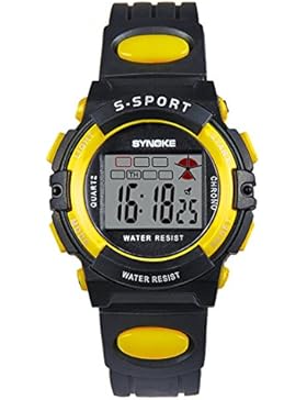 Souarts Kinder Sport Digitaluhr LED Uhr mit Wecker Multifunktion Silikon Armband Digital Display uhr für Jungen...