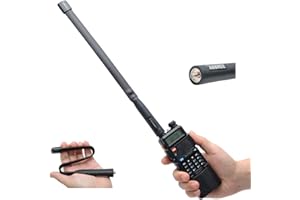 ABBREE SMA-Female - Antena táctica CS plegable de doble banda VHF/UHF 144/430MHz de alta ganancia para Baofeng UV-5R BF-F8HP 5RM K5PLUS UV-21R AR-152 GMRS Antena de radio de jamón accesorios