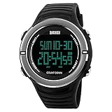 modiwen Hombres Digital deportes al aire libre relojes con pantalla de tiempo Du