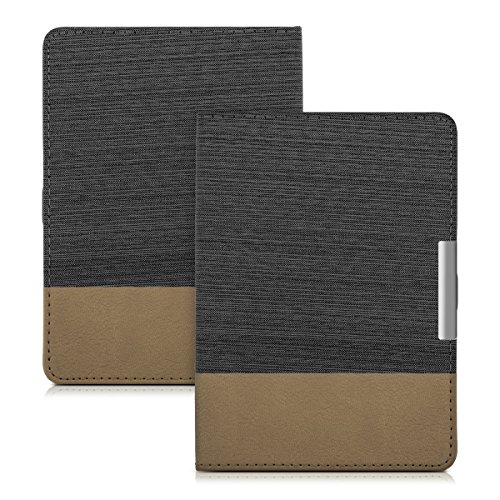 kwmobile Hülle für Tolino Vision 1 / 2 / 3 / 4 HD – Flipcover Case eReader Schutzhülle – Bookstyle Klapphülle Schwarz Braun - 5