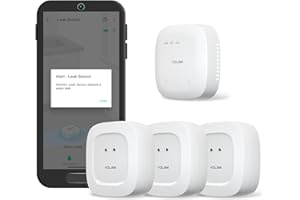 YoLink SpeakerHub & Three Water Leak Sensors Starter Kit – Plays Tones/Sounds, Spoken Messages, LoRa-Powered ¼ Mile Range, App Alert, Emails, SMS/Text, IFTTT
