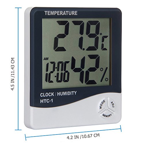 Aly 2 X Thermometer mit Hygrometer, LCD Display (2 Stück ) - 7