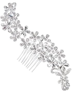 Clearine Damen Böhmisch Kristall Cluster Vine Blume Romantik Hochzeit Braut Bling Haarkamm Haarschmuck