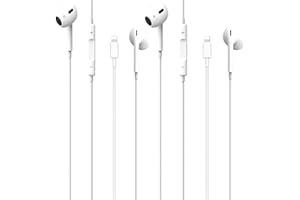 CELLHELMET 2-Pack for Lightning Headphones，for iPhone Wired Earphones Built-in Microphone and Volume Control Noise Cancellation In-Ear Wired Earbuds，Headphones for iPhone 14/13/12/11/SE/XR/XS/8/7，Support All iOS