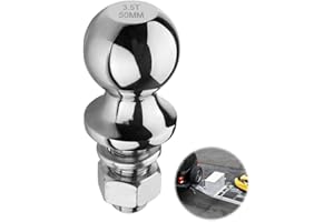 FENGQ Bola de enganche de remolque de 50 mm, M22, bola de remolque 3,5T, rótula para tractores, autocaravanas, ATV (plata)