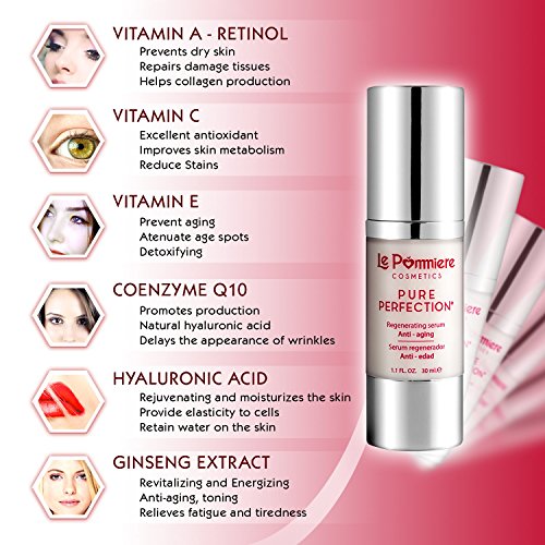 Das beste Feuchtigkeitsserum für das Gesicht + Hyaluronsäure – vermindert Hautfalten. Vitamin C, Anti-Age für das Gesicht. Vitamin A (Retinol) + Vitamin E + Koenzym Q12 + Elastin + Kollagen. 1,1 oz/30ml. Kein Fettfilm, gesunde und junge Haut. Kaufe es jetzt und du wirst bald die Ergebnisse sehen - 7