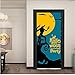 Produktbild YYKFXL Türtapete Gasse Werwolf Fledermaus Mond Tür Aufkleber, Festival Wand Tür Aufkleber Dekorative Kinder Schlafzimmer Dekorative Cartoon Aufkleber