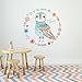 Produktbild Wandtattoo Kinderzimmer OWLDREAM von int!rend | Eule - verspielt & trendy | 60cm Durchmesser bunt | | Wanddeko | Wand-Sticker | Wandaufkleber | Dekoration | Babyzimmer | Eulenwandtattoo