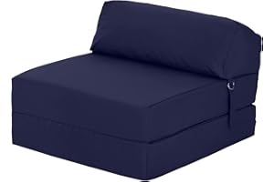 Ready Steady Bed Guest Foldable Z Bed Chair | Water Resistant Removable Cover | Sleepover Sofa Futon Mattress | Bedroom Living Room Furniture | Soft, Lightweight & Comfortable Designed (Navy)